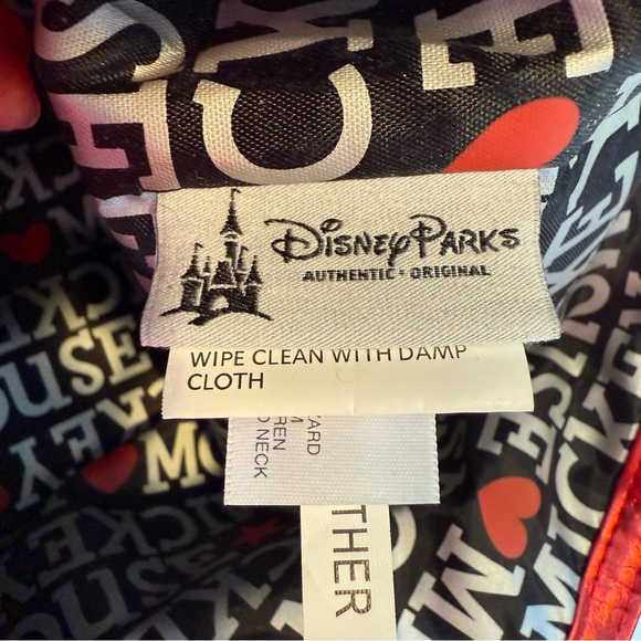 Disney Red Tote Bag with Rhinestone Mickey Design - Picture 6 of 7